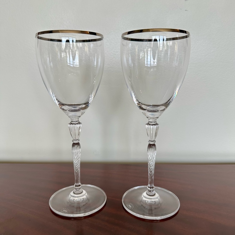 Royal Doulton Platinum Oxford Crystal Wine Glass Set of 2